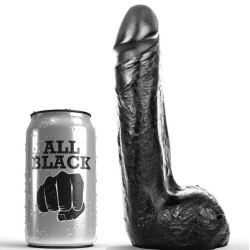 All Black - Gode Réaliste Noir Doux 20 Cm